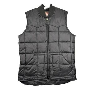 Roper Range Gear Black Down Feather Quilted Vest Size Medium M